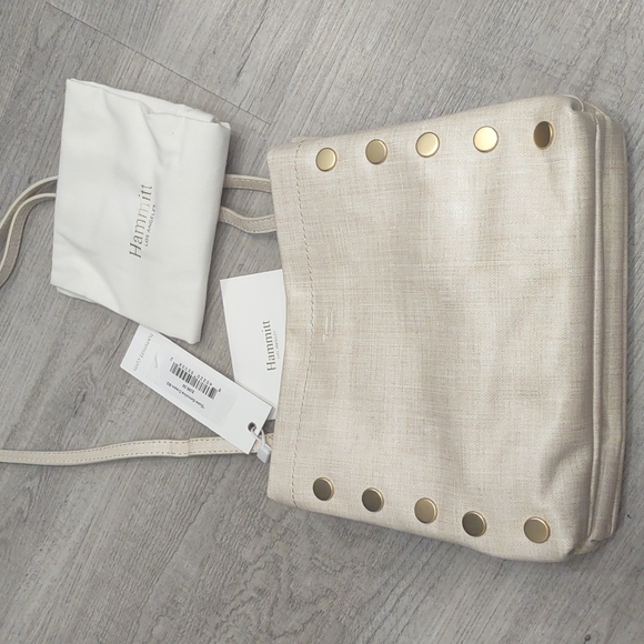 🌴Hammitt Duke Semolina Creme Gold adjustable crossbody strap purse new Neutral - Picture 3 of 6